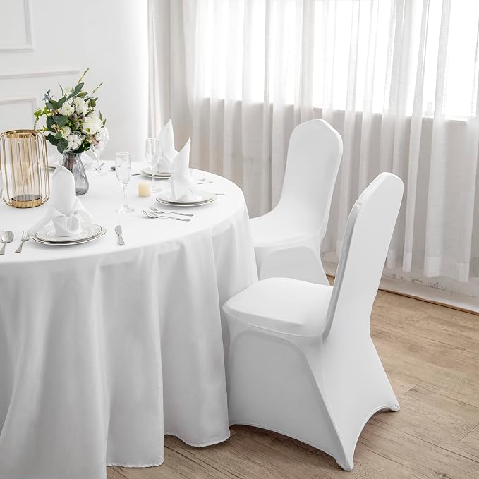 Spandex Chair Cover, 100PCS, Removable and Washable Protector for Living Room, Party, Banquet, Wedding Event, Hotel (White) - Image 7