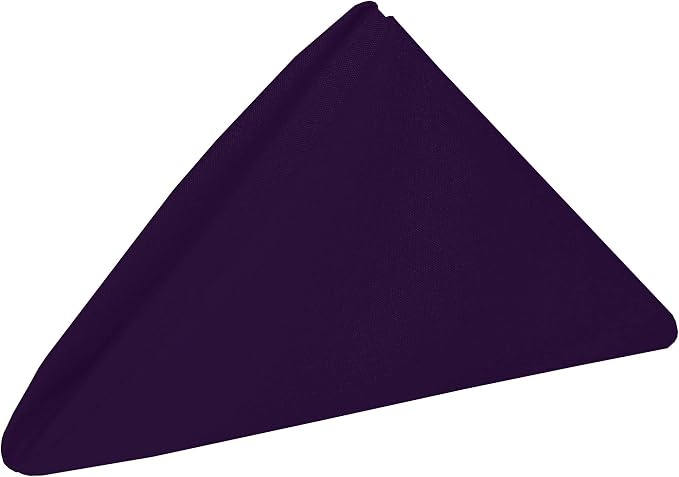 Ultimate Textile 17x17-Inch Cotton-Feel Cloth Napkins, Purple, Set of 12 by UltimateTextile