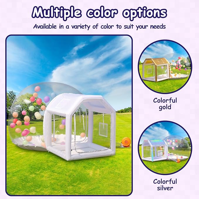 10FT Clear PVC Inflatable Bubble House Dome Tent with Tunnel - Bubble House Dome Inflatable, Ideal for Fun Events and Parties, Durable Inflatable Bubble House, Easy Setup
