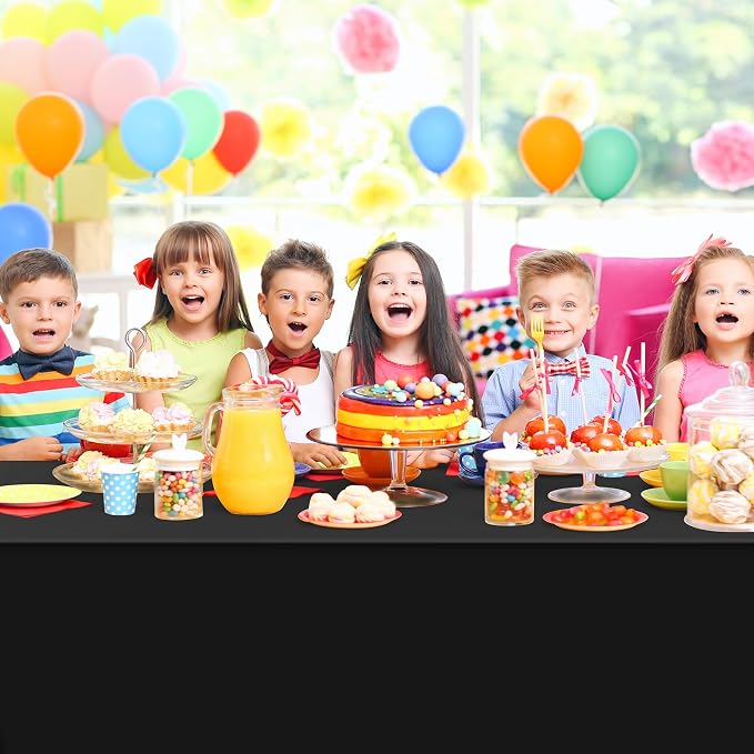 16 Pack Black Plastic Tablecloth for Rectangle Tables, Premium Decorative Black Disposable Table Cloths for Parties, Bulk Rectangle Party Table Cover for Birthday, Wedding, Anniversary, 54 x 108 Inch - Image 8