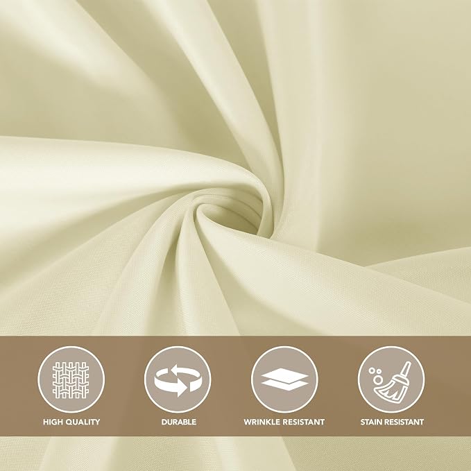 sancua Beige Round Tablecloth 90 Inch Fit 30-72 Inch Tables, 8 Pack | Circle Polyester Fabric Table cloth for Wedding Party Reception Banquet Birthday, Washable Formal Covers - Image 8