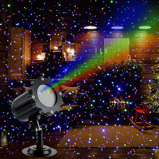 JACKYLED Christmas Projector Lights Outdoor, 3 Color Firefly Laser Lights with Remote Control, Outdoor Projector for Christmas House Decorations, 1-Pack