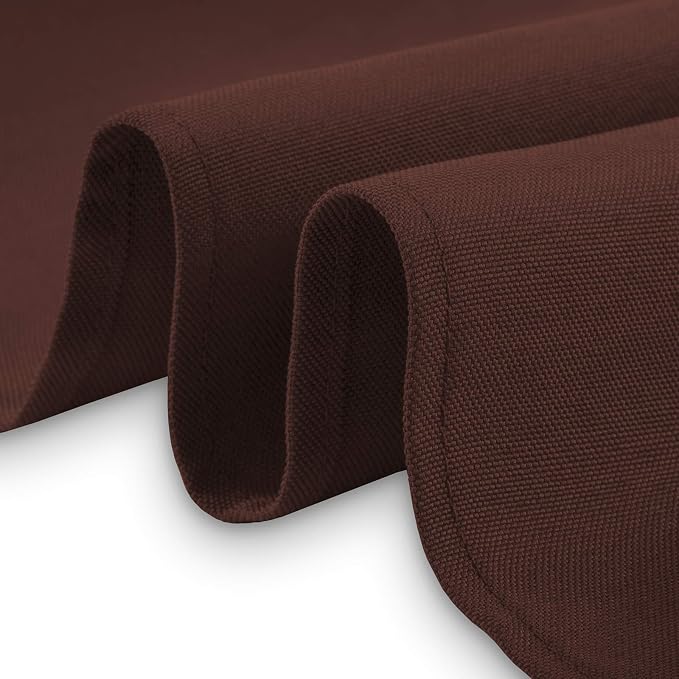 Lann's Linens 10 Pack 60 x 126 Inch Rectangular Tablecloth, Washable Polyester Fabric Dining Table Cloth for Restaurants, Weddings - Chocolate Brown - Image 3