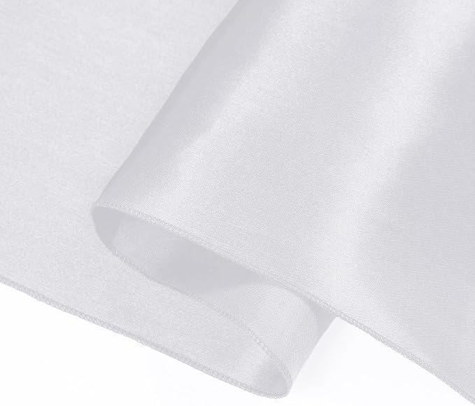 SI Pack of 10 Wedding 12 x 108 inch Satin Table Runner for Wedding, Decorations for Graduations, Engagements, Birthday Parties, Banquets, Runners fit Rectangle, Round Table - White - Image 8