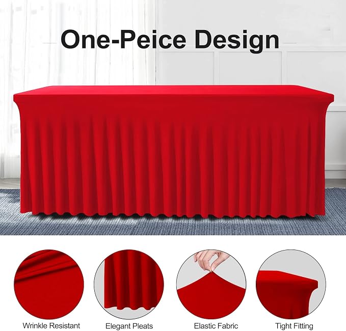 BDDC One-Piece Spandex Table Cloth Skirt for 6FT Rectangle Tables - Image 2