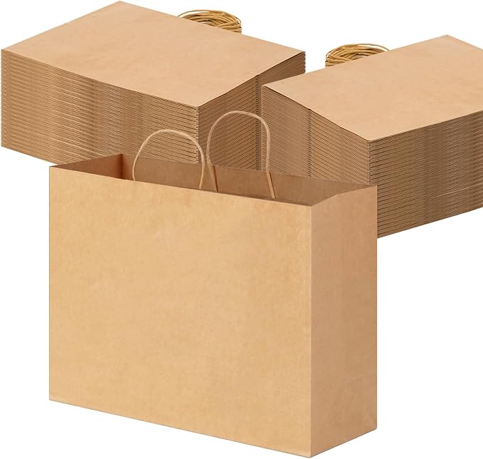 OUTUXED 110pcs 16x6x12in Brown Paper Bags with Handles, Large Gift Bags | Kraft Large Paper Bags with Handles Bulk for Business, Christmas, Gifts, Wedding, Shopping, Grocery, Party Favors by Outuxed