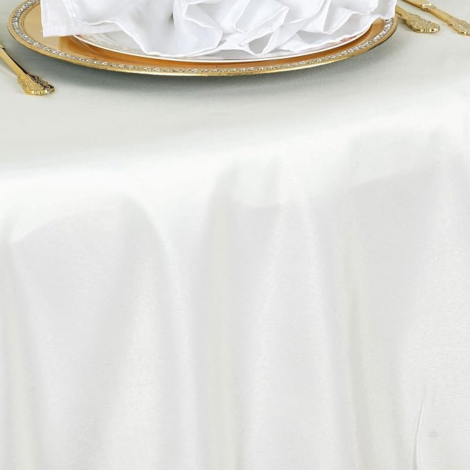 Balsa Circle 6 pcs 108 inch Ivory Round Polyester Tablecloths Fabric Table Cover Linens for Wedding Party Banquet Reception Events Kitchen Dining - Image 6