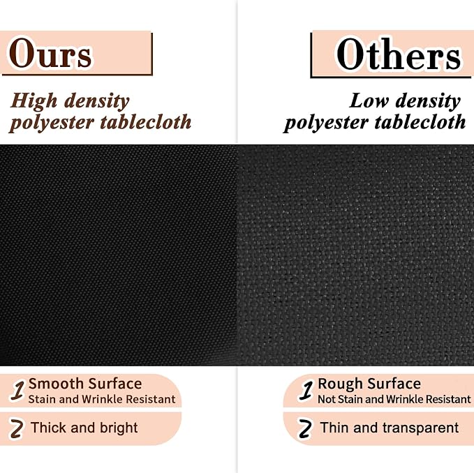 Kesfey 6 Packs Round Table Cloths 90 Inch Black Circle Bulk Linen Tablecloth Wrinkle Resistant Tablecloths Washable Polyester Fabric Round Table Cover for Wedding Camping Banquet Dining Party - Image 4