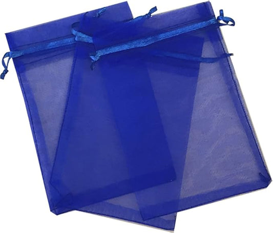 200 Pcs Blue 4x6 Sheer Drawstring Organza Jewelry Pouches Wedding Party Favor Gift Bags Candy Bags by Kyezi+Design+and+Craft