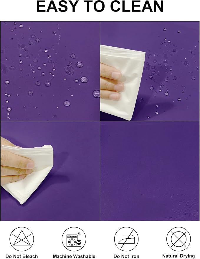 Fokitut 2 Pack Waterproof Round Tablecloth, 120 Inch, Stain Resistant and Wrinkle Polyester Table Cloth, Fabric Table Cover for Kitchen Dining, Wedding, Party, Holiday Dinner-Purple - Image 2