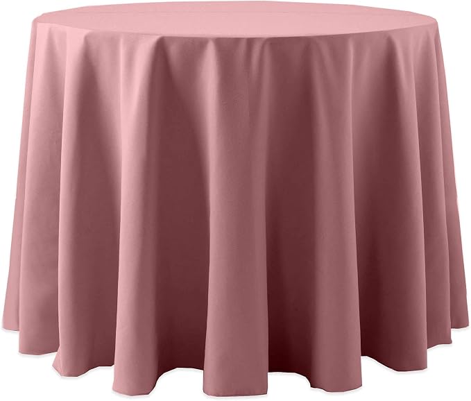 Ultimate Textile 72-Inch Round Cotton-Feel Tablecloth, Dusty Rose, 2 Pack by UltimateTextile