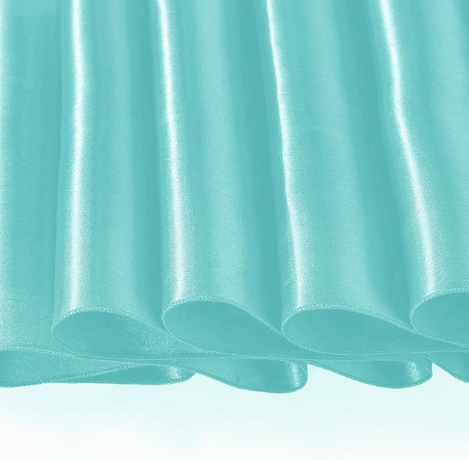 SI Pack of 50 Wedding 12 x 108 inch Satin Table Runner for Wedding, Decorations for Graduations, Engagements, Birthday Parties, Banquets, Runners fit Rectangle, Round Table - Aqua - Image 7