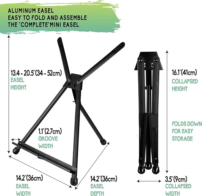 Conda Aluminum Tabletop Easel, Portable Tripod Display Stand Adjustable Height from 15" to 21" with Extension Arm Wings, Desktop Display Easel for Canvas, Paintings, Photos, Signs - Image 2