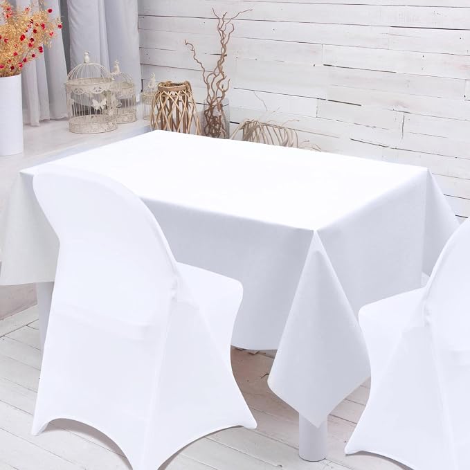 White Folding Chair Covers 10PCS Spandex Stretch Slipcovers | Universal Fitted Chair Cover Protector,Stretch Chair Covers for Wedding,Party, Banquet, Holidays, Celebration - Image 3