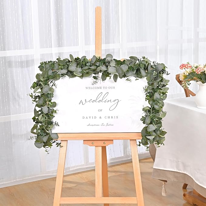Dolicer 2 Packs 6FT Artificial Eucalyptus Garland Faux Greenery Garland | Fake Vines Hanging Silver Dollar Eucalyptus Leaves for Wedding Backdrop Arch Table Wall Party Home Decor - Image 8