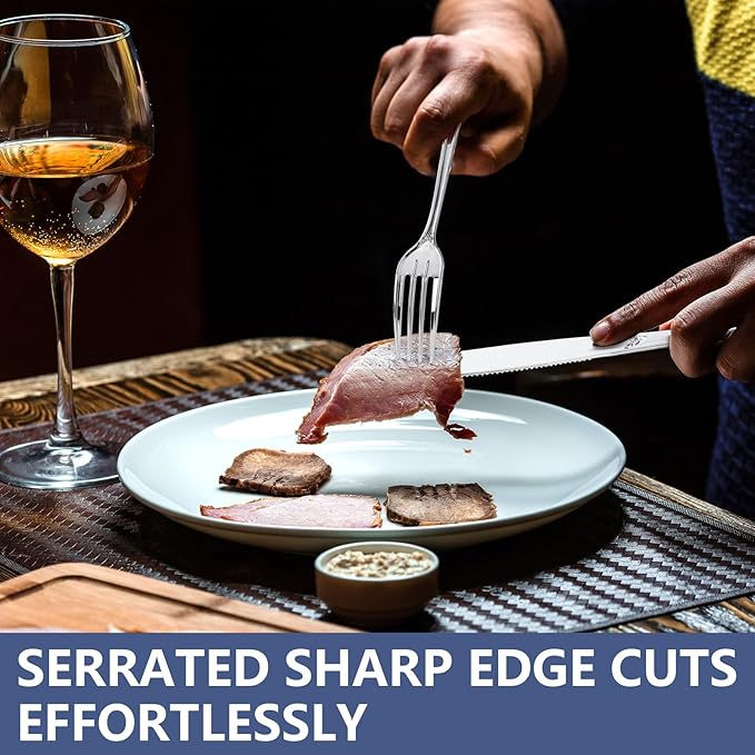 150PCS Silver Plastic Silverware - Heavy Duty Silver Disposable Cutlery - Fancy Plastic Utensils Flatware Include 50 Forks, 50 Spoons, 50 Knives for Catering, Parties, Dinners, Weddings