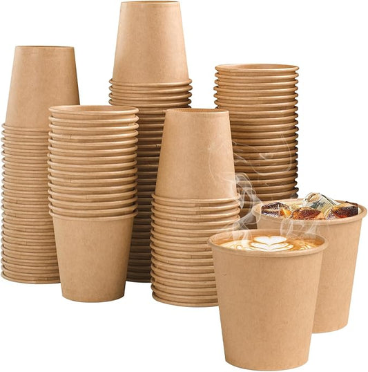Lamosi 100 Count 3 oz Kraft Paper Cups, Disposable Small Coffee Cups | Sample Cups for Bathroom, Mouthwash, Party, Picnic by BuyNow