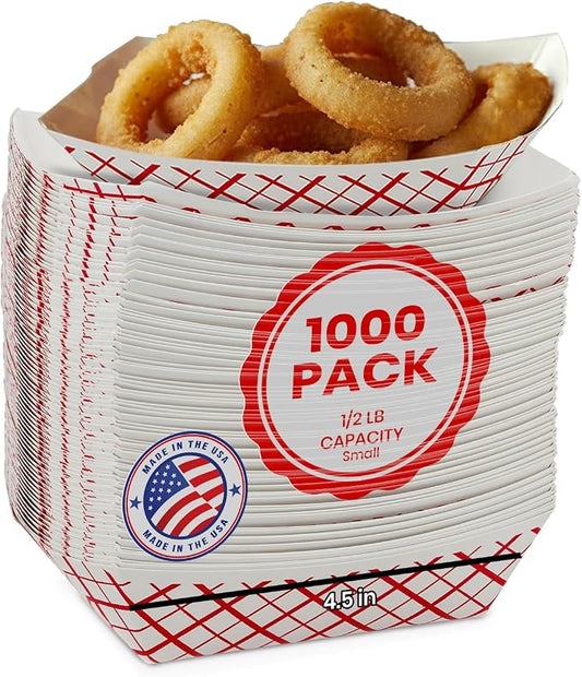 MT Products Plaid Charcuterie Trays 1/2 lb. - Disposable Paper Food Tray (Pack of 1000) - Made in the USA by MTProducts