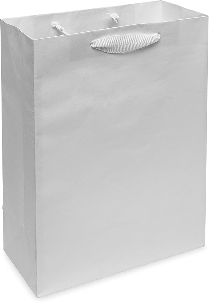 Prime Line Packaging White Gift Bags, Kraft Shopping Bags with Handles for Holidays, Weddings, Birthdays, Baby Showers, Christening, Bulk, 10x5x13, 50 Pack - Image 7
