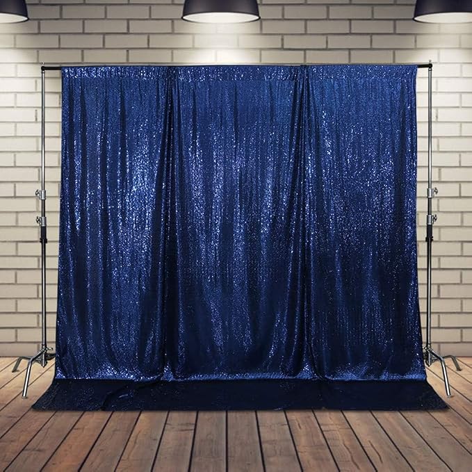 Juya Delight Navy Blue Sequin Backdrop Curtain 6FT X 6FT Glitter Shimmer Photo Backdrop Curtains for Birthday Party Birthday Decoration by JuyaDelight