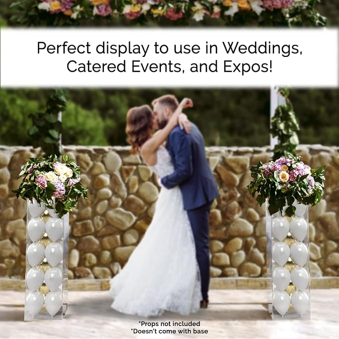 Acrylic Display Riser Box Tall Platform 12" x 12" x 40" No Lid Clear Risers Showcase Collectibles Pedestals Flower Tower 5 Sides Clear Hollow One Piece No Assembly Required by Marketing Holders - Image 2