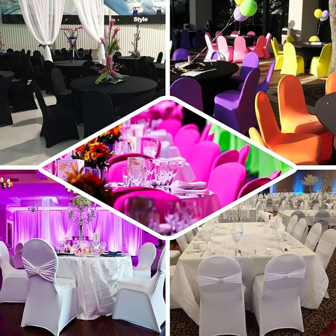 Efavormart 20 PCS Black Premium Spandex Stretch Banquet Chair Covers for Dining Chairs Party Wedding Outdoor Events Slip Covers W/Foot Pockets Washable - Image 5