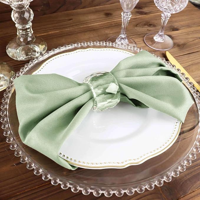 Tableclothsfactory Premium Pack of 100 SAGE Green Premium 17" x 17" Washable Polyester Napkins Great for Wedding Party Restaurant Dinner Parties for Party & Decorations - Image 7