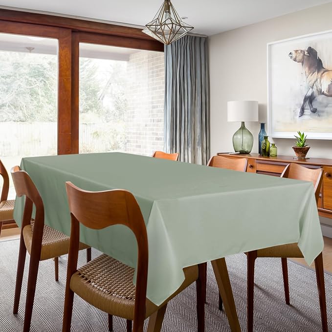 sancua 2 Pack Sage Green Tablecloths 60x102 Inch for 6 Feet Rectangle Tables - Image 3