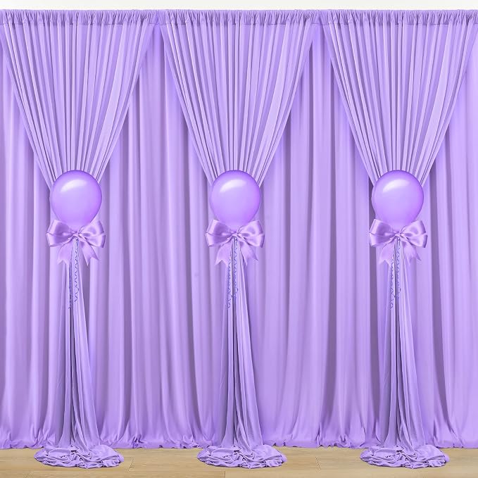 20x10ft Lavender Backdrop Curtains for Parties, 4 Panels 5x10ft Wrinkle-Free Polyester Background Curtains for Wedding, Birthday, Baby Shower,Graduation, Decorations - Image 6