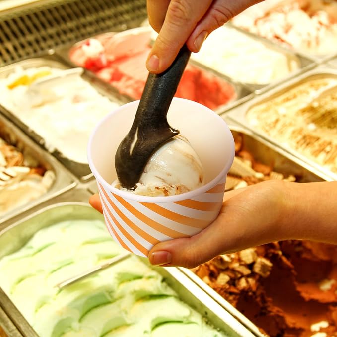 500 Pcs Paper Ice Cream Cups, 8 oz Disposable Dessert Sundae Bowls Frozen Yogurt Twill Snack Soup Hot Cold Food Paper Cups for New Year, Birthday, Wedding, Baby Shower, Party Supplies, Multicolor - Image 6