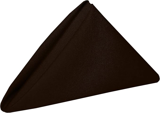 Ultimate Textile 17x17-Inch Cotton-Feel Cloth Napkins, Chocolate, Set of 12 | Bulk Case of 1 Dozen, Square, 100% Spun Polyester Fabric, MJS-Spun Construction, Cotton-Like Hand, Machine Washable, Seamless by UltimateTextile