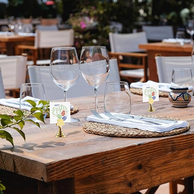 Urban Deco 36 Pieces Table Card Holder Place Card Holders 1.7 inches Gold Steel Card Holders for Photos, Food Signs, Memo Notes, Weddings, Restaurants, Birthdays(Gold 36PK)