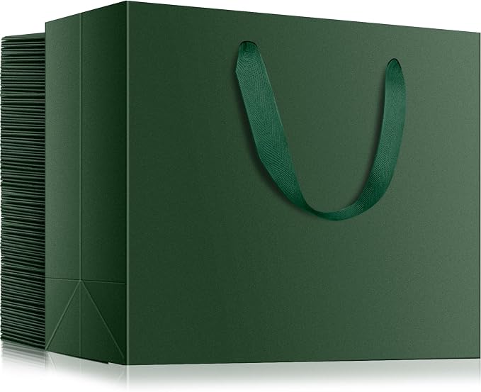 EUSOAR Paper Gift Bags, 50pcs 16"x6"x12" Paper Wrap Bags with Handles Bulk, Merchandise Business Craft Grocery Retail Wrapping Bag, Wedding Christmas Birthday Thank You Gift Treat Party Favor Bags by EUSOAR