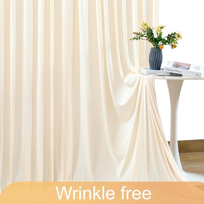 Champagne Backdrop Curtain for Parties Wedding Baby Shower Wrinkle Free Photo Curtains Backdrop Drapes Fabric Decoration for Bridal Shower 5ft x 8ft,2 Panels - Image 6