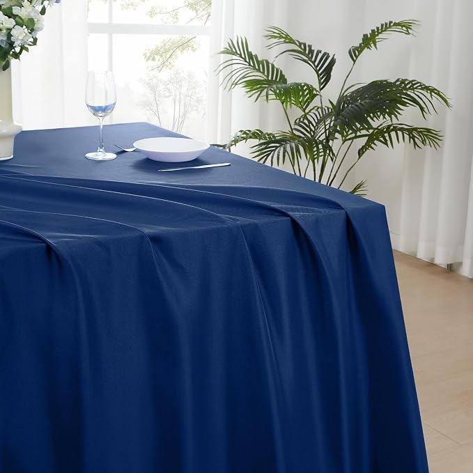 6 Pack Navy Blue Rectangle Tablecloths 90x132 Inch for 6ft Tables | Washable Decorative Linen Polyester Table Cover for Dining Tables, Banquets Buffets Parties and Weddings - Image 5