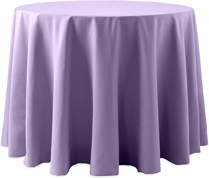 Ultimate Textile 120-Inch Round Cotton-Feel Tablecloth, Lilac, 2 Pack by UltimateTextile