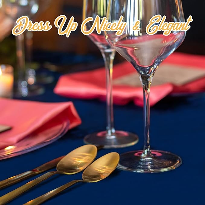 BRILLMAX 4 Pack Navy Blue Round Tablecloths 120 Inch for 60" Tables | 150 GSM Polyester Fabric, Floor Length Drop, Water, Stain & Wrinkle Resistant Cloth Cover for Wedding Reception Banquet Party - Image 8