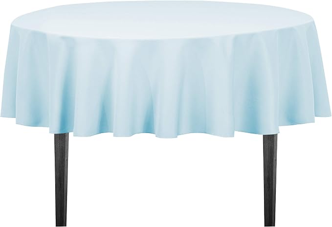 LinenTablecloth 70-Inch Round Polyester Tablecloth Baby Blue by Shindigz