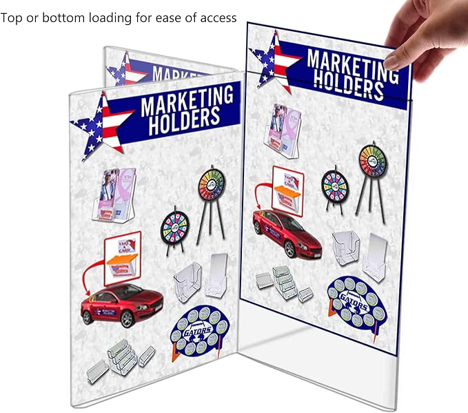 8 Sided Tabletop Sign Holder 4" x 6" for Displaying Menus Promotional Discounts Limited Time Offers in Cafes and Restaurants Clear Acrylic by Marketing Holders - Image 2