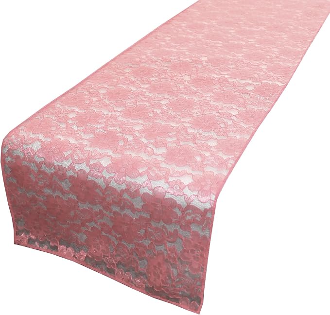 Zen Creative Designs 10 Pack Floral Lace Table Runner Sheer Lace Event Party Wedding Table Decor (12" by 72", Mauve) by ZenCreativeDesigns