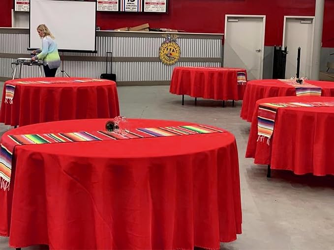 6 Packs 120 Inch Red Round Polyester Tablecloths | Table Cover for Round Tables, Stain and Wrinkle Resistant Washable Table Cloth, Perfect for Wedding Banquet Parties - Image 5