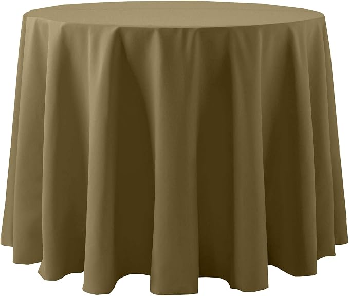Ultimate Textile 90-Inch Round Cotton-Feel Tablecloth, Camel, 5 Pack by UltimateTextile