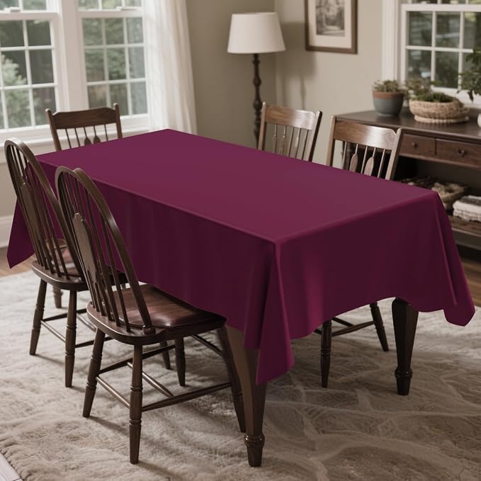 CXPSINC 54 Inch X 300 Feet Plastic Table Cover Roll Disposable Tablecloth with Slide Cutter for All Type/Shape Tables | Party, Banquet, Birthdays, Weddings(Burgundy, 300 Feet) - Image 6