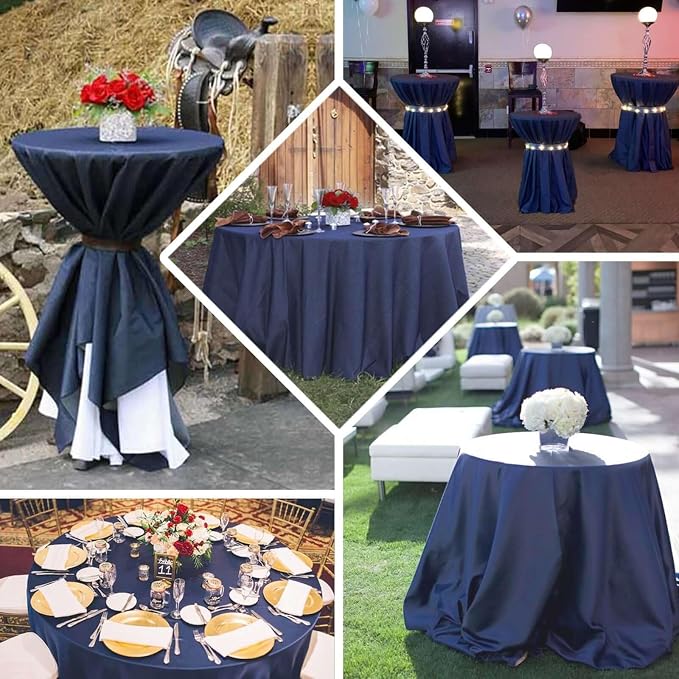 Tableclothsfactory 10PCS | 120" Yellow Polyester Round Tablecloth for Party & Decorations - Image 5