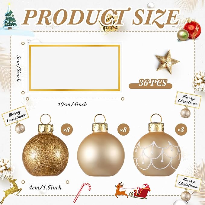 Civaner 24 Pcs Christmas Ornament Place Card Holders and Name Cards Set | Gold Glass Ball Table Number Stand, Sign Holder for Xmas Winter Wedding Anniversary Birthday Party, 1.6 Inch - Image 2