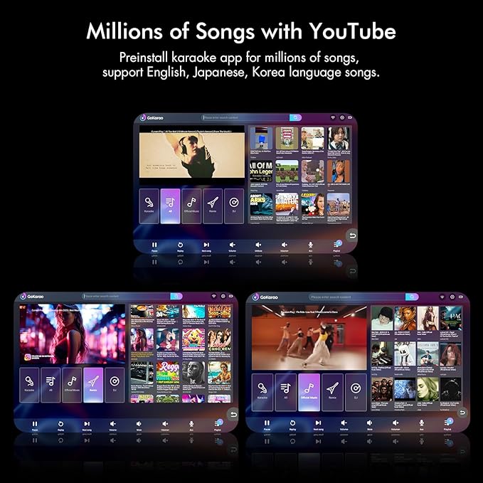 Smart Karaoke Machine with 17.3 Inch Touch Screen & Lyrics Display, Up to 1200W Powerful Speaker, Super Deep Bass Sound for Home Party, Outdoor - Perfect for Adults, Kids, Singers & Music Lovers