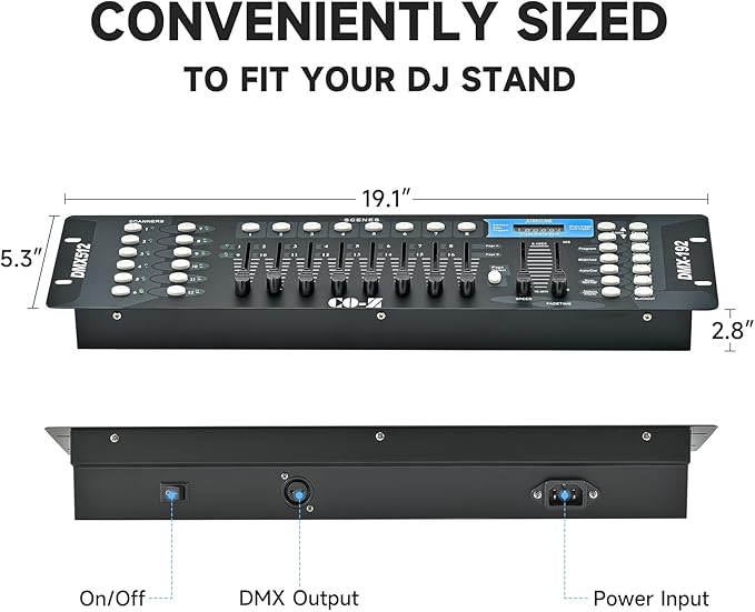 CO-Z 192 DMX 512 Stage DJ Light Controller Lighting Mixer Board Console for Light Shows, Party Disco Pub Night Club DJs KTV Bars and Moving Heads