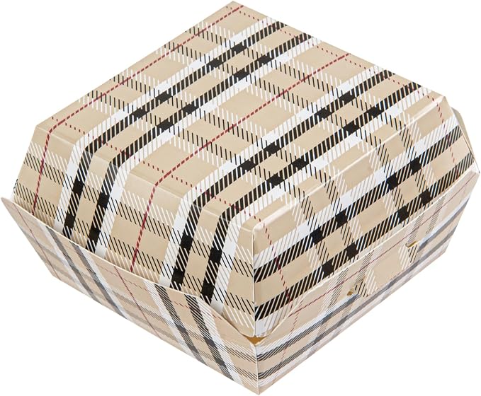 Restaurantware Paper Plaid Mini Burger Box, 2.8 x 2 In, 100 Pack - Image 2