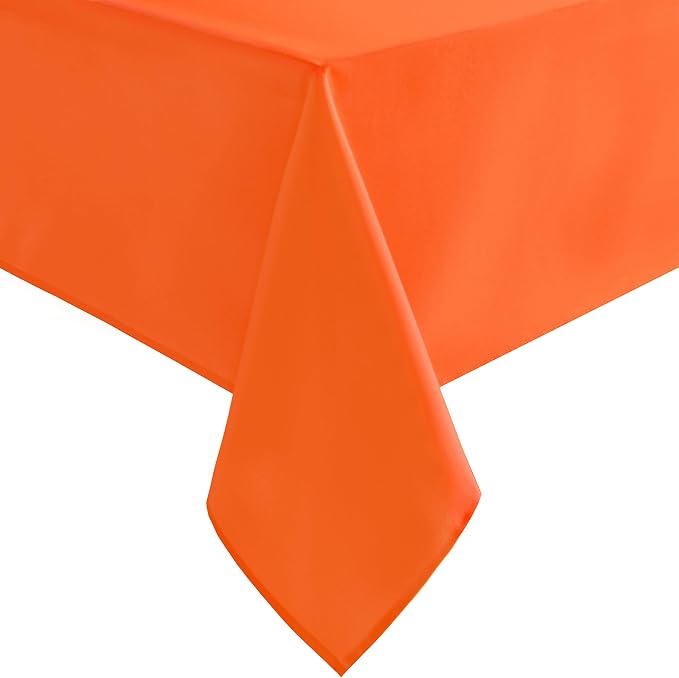 Hiasan Pumpkin Orange Rectangle Tablecloth, 60 x 140 Inch, 1 Pack | Waterproof, Washable Polyester Fabric Table Cloth for Buffect/Dining/Birthday/Party/Wedding/Halloween/Outdoor Picnic by Hiasan