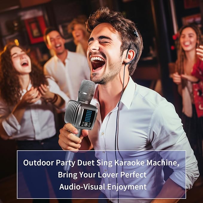 TOSING G6 Pro Karaoke Machine for Adults/Kids Singing Microphone,20W Bluetooth Speaker with LCD,Wireless Microphones for Party/Church//Phone/Tablets